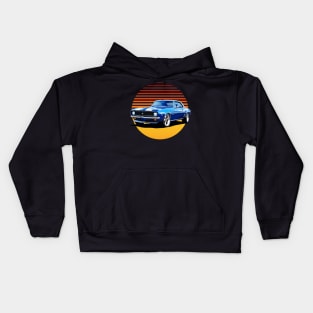 1967 Blue Camaro American Muscle Vintage Kids Hoodie